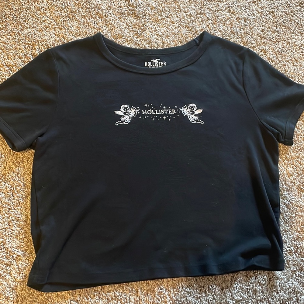 Black Hollister T-shirt CropTop